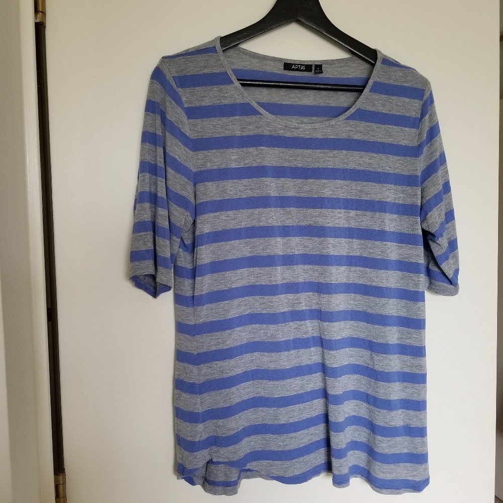 Apt. 9 Lightweight Striped 3/4 Sleeve T-Shirt